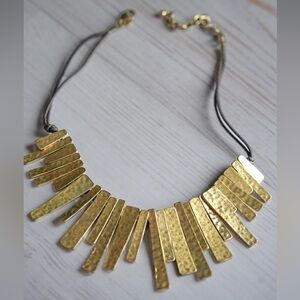 Joan Rivers Golden Art Necklace on Suede Chain